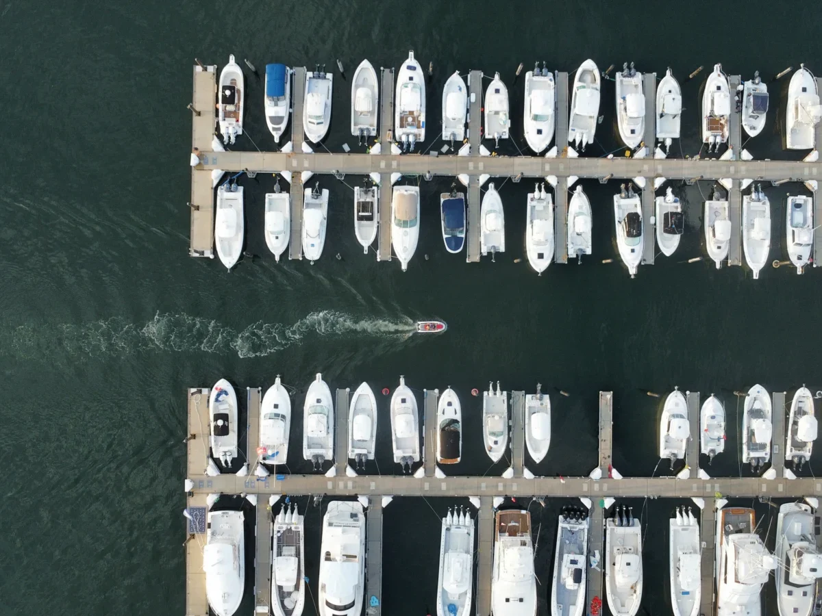 Belmar Marina & Shark River inlet area in Belmar, NJ
