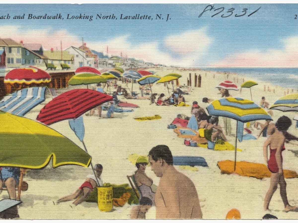 Lavallette Beach & boardwalk in Lavallette, NJ